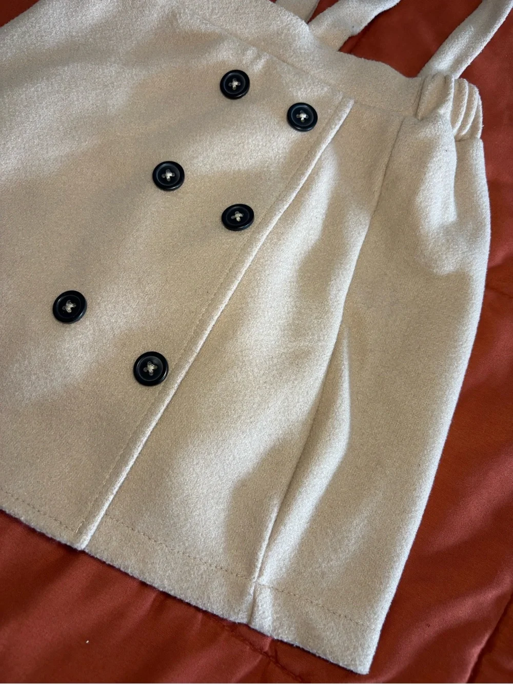 ✨Girls Warm Wool Like Button Skirt Overalls✨